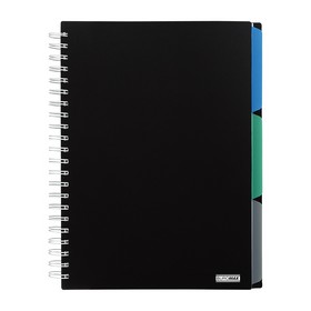 Зошит на пружині CLASSIC, А4 (210x297), 120 арк, клітинка, 3 розділювачі, пластикова обкладинка, чорний