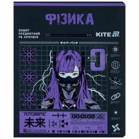 Зошит предметн. 48 арк., кл., софт тач+УФ, Cyber, фізика