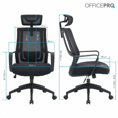 Кресло офисное Officepro Harmony OC310-B-B-B Black - №12