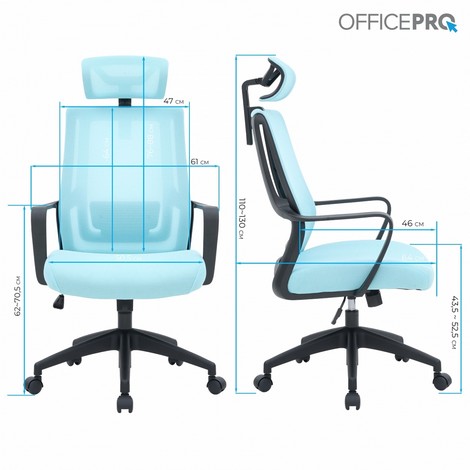 Офисное кресло офисное Officepro Harmony OC310-B-BL-BL Black/Blue - №14