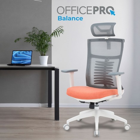 Кресло офисное Officepro Balance OC550-W-DG-OR White/Dark Gray/Orange - №7