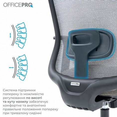 Офисное кресло Officepro Wave OC599-B-DG-DG Black/Dark Gray - №7