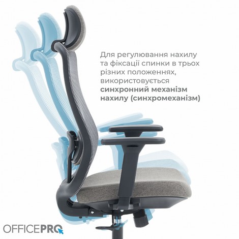 Офисное кресло Officepro Wave OC599-B-DG-DG Black/Dark Gray - №10