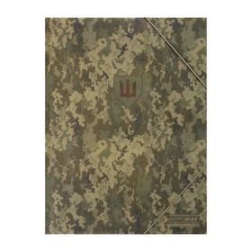 Папка на резинках, А4, матовый непрозрачный пластик, MILITARY, зеленый