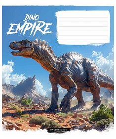 Зошит учнівський, 12арк., у клітинку, ВД-лак, Школярик, Dino empire