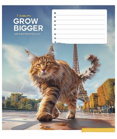 Зошит учнівський, 12арк., у клітинку, ВД-лак, Школярик, Gigantic cats