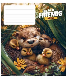 Зошит учнівський, 12арк., у клітинку, ВД-лак, Школярик, The best friends