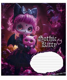 Зошит учнівський, 12арк., у лінію, виб.УФ-лак, Школярик, Gothic cats