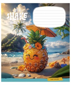 Зошит учнівський, 12арк., у косу лінію, ВД-лак, Школярик, Exotic drinks